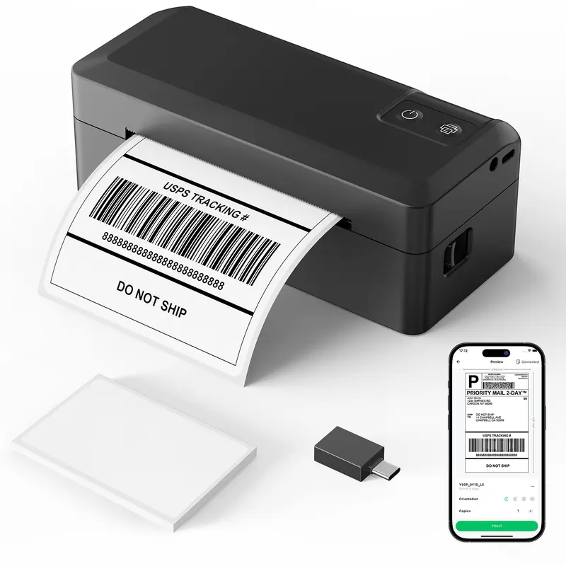 KNAON Shipping Label Printer Bluetooth Thermal Label Printer,Compatible with USPS, Amazon, Shopify, iOS/Android/Windows/Mac