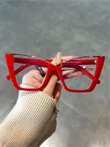Cute Metal Frame Glasses, Stylish Square Frames, Street Photography and Daily Use Glasses, Fashion Accessories for Women & Men