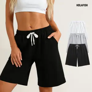 Holafish Women's Stylish Casual Shorts Ultra Comfortable Breathable with Pockets Relaxed Fit Everyday Chic Wear for Home Out Summer