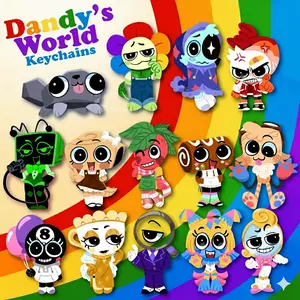 Dandy's World Keychains: Dandy, Astro, Pebble, Shrimpo, Vee, Shelly, Sprout, Cosmo, Goob,... - Dandys World Character Acrylic Keychain, Dandys World Collectible Gift, Cute Game Acrylic Charm, Backpack Key Holder, Keychain for Keys Bag Accessory