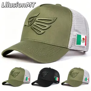 Unisex Mexican Eagle Label Baseball Net Caps Spring Summer Outdoor Adjustable Casual Hats Dad Hat Sunscreen Hat Snapback Trucker Hats Black Snapback