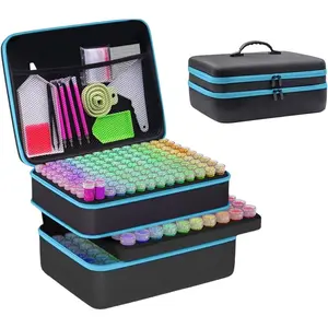 246 Slots Diamond Painting Storage Container, Diamond Painting Accessory Kit, Diamond Art Accessories and Jewelry Craft Beads Storage Box (Blue)
