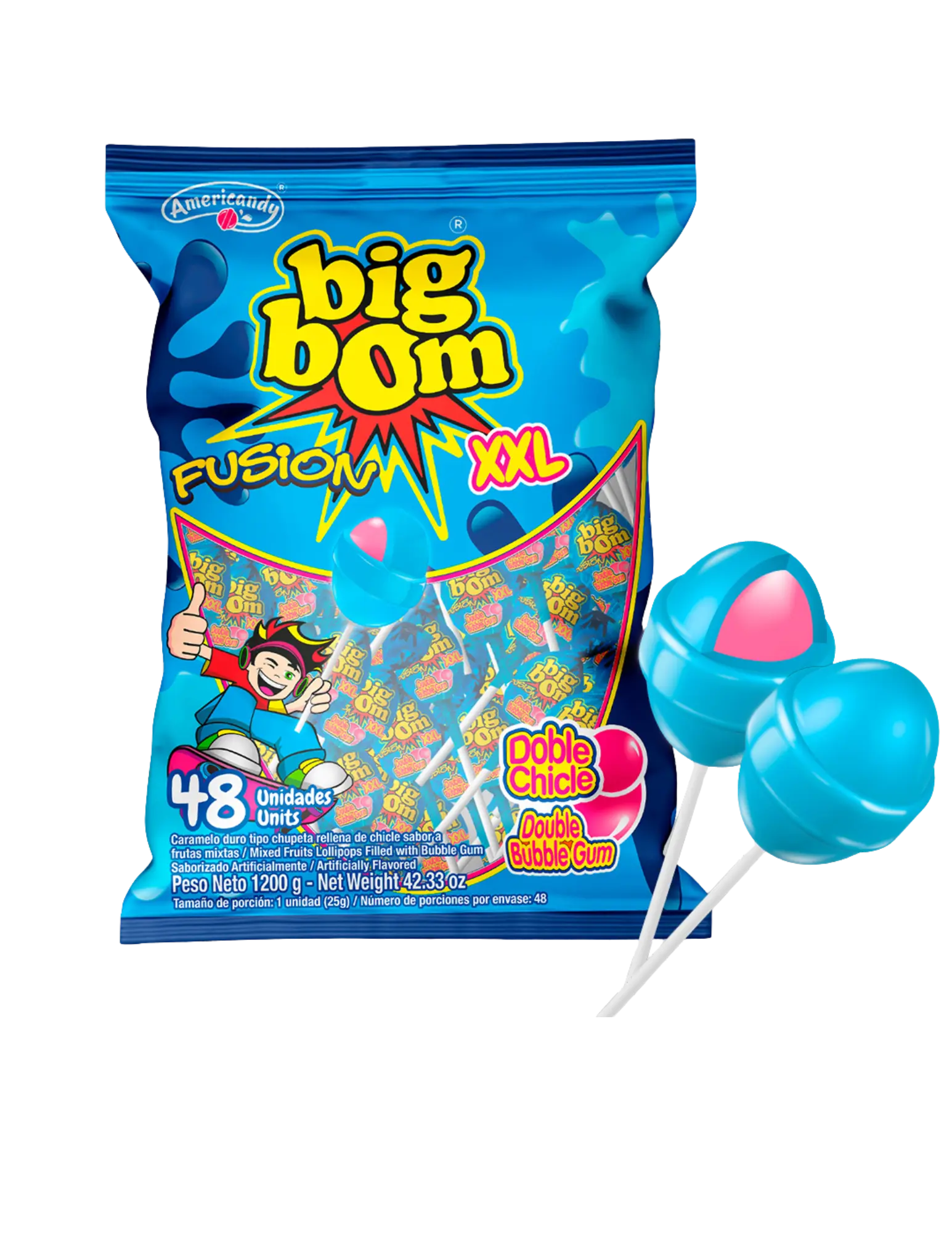 Americandy XXL Lollipops, Fusion Blue Americandy XXL Lollipops, Fusion Blue