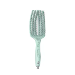 CurlyHair Dual Bristle Vented Brush for Detangling and Styling - Mint Green