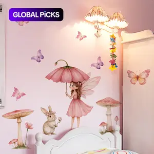 A (30*60cm) Mushroom Spirit Rabbit Nursery Wall Sticker, Self Adhesive Stickers, Self-Adhesive Decor for Living Room, Entrance, Hallway and Children's Room, Home Beautification Decal #GLOBAL PICKS