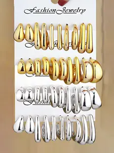 Women's Classic Earrings Set, Studs Earrings, & Silver Color Options, Eco-Friendly Plastic Material, Perfect for Daily Wear & Commuting