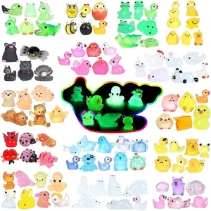 Luminous Mini   100 count Glow in The Dark   100 Styles Miniature Fairy Garden Mini Ducks Figurines Slime Charm for Accessories Landscape Aquarium Potted Decoration