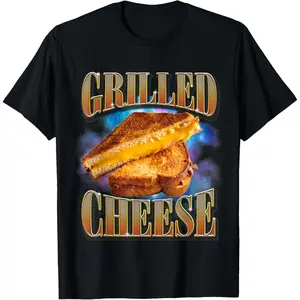 Grilled Cheese Food Lover Funny Gag Weird Meme 90s Trendy T-Shirt