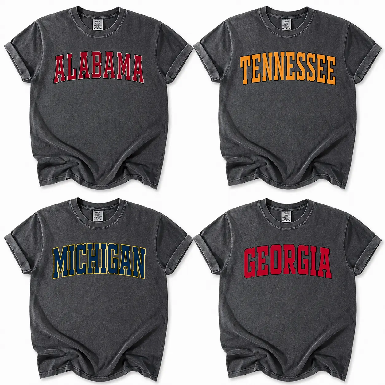 Comfort Colors Pepper Vintage Varsity T-Shirt – Distressed College Athletic Tee, Unisex Classic Fit Cotton Shirt, Retro Campus Style, State Shirt