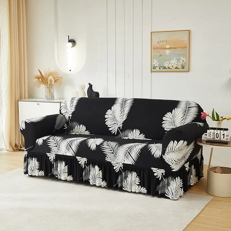 Luxury High Elastic Feather Texture Sofa Cover, Anti-Slip Skirt Design, Single/double/three/four Seater, Pet Proof Washable Protector, Stretch Sofa Cover, Sofa Covers Washable, Stretchable Sofa Cover, Washable Sofa Slipcover