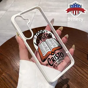 Magnetic Soft Case Compatible with Galaxy S23 Ultra S24 Plus FE S25 S22+ Bible Verse Aesthetic Christian Pattern Anti-Yellowing Shockproof ultra-thin Silicone Crystal Transparent Acrylic Cover Supports Wireless Charging