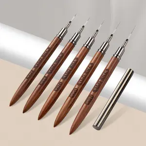 Round Wood Handle Nail Art Liner DIY Painting Brush, Drawing Lines Stripe Flower Painting Pen, Nail Liner Brush Set, Nail Art Tool, Nail Art Brushes, Nail Art Design
