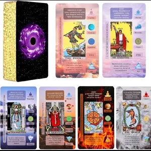 Tarot Cards with Meanings on Them for Beginners Classic Learning Training Tarot Deck Set with Message for Reading