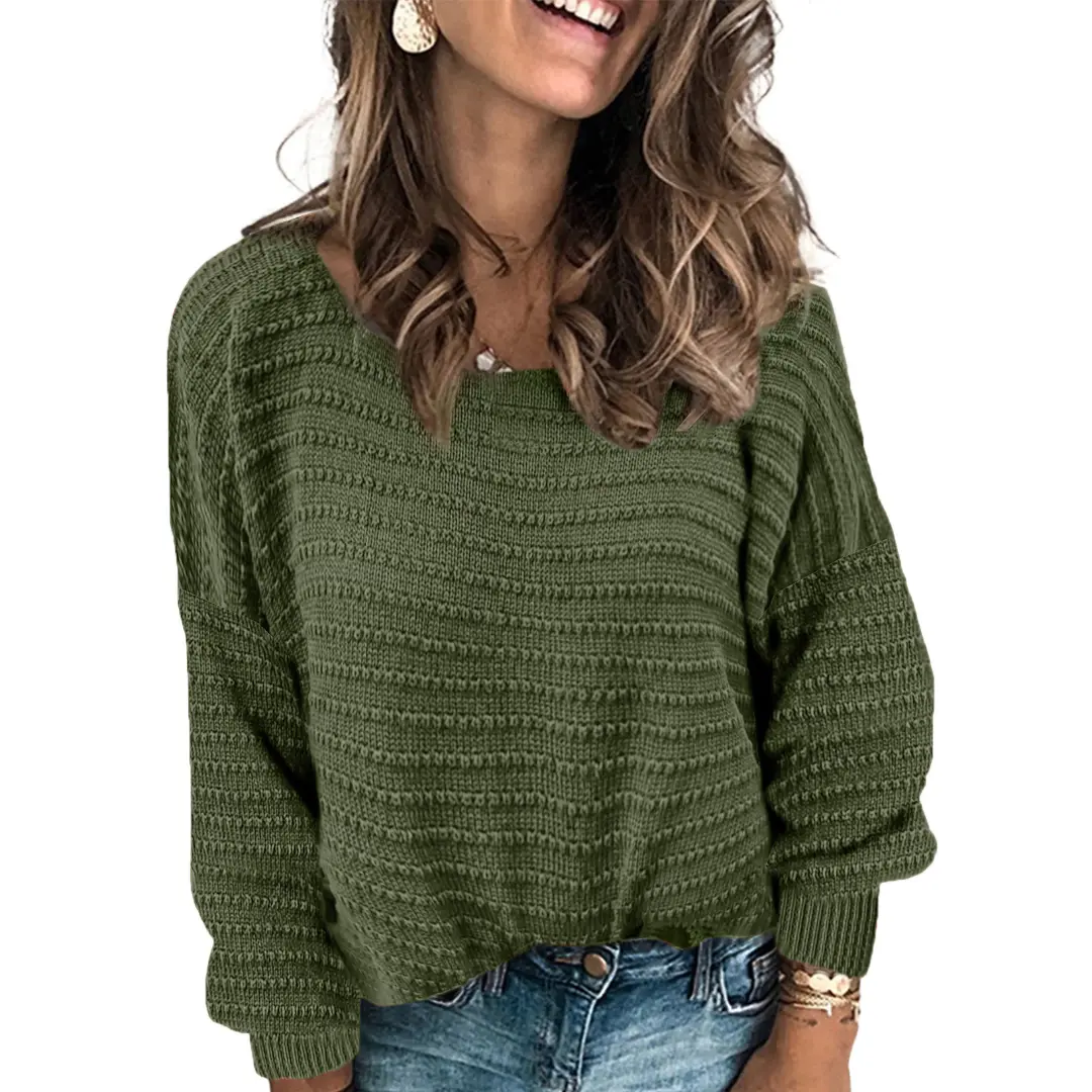 Dokotoo Womens Ribbed Knit Textured Drop Shoulder Long Sleeve Crew Neck Pullover Sweaters Dokotoo Womens Ribbed Knit Textured Drop Shoulder Long Sleeve Crew Neck Pullover Sweaters