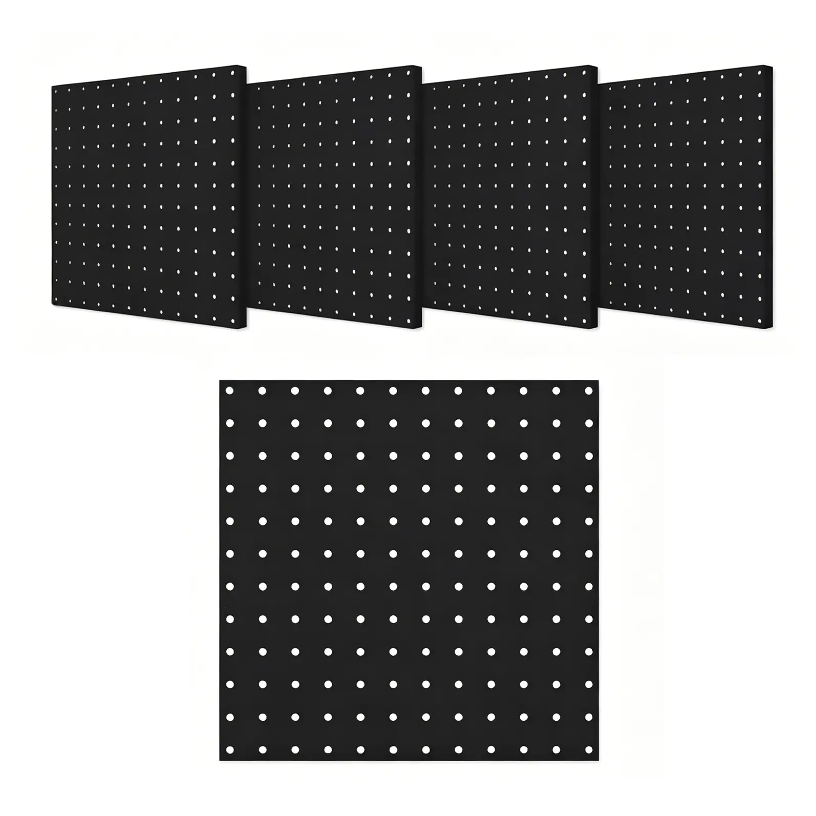 Wall Control Pegboard Organizer 12”×12”. Metal Pegboard Standard Tool Storage Kit with Black Toolboard and Black Accessories for Walls, Display, Garage Tool Storage, Craft Room, Kitchen