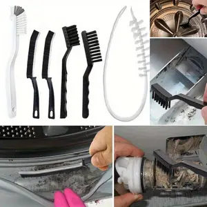 Washing Machine Cleaning Brush Kits, Front Load Washer Scrub Cleaner Tools Accessories - 1 Pcs Drum Laundry Cleaner Brush and 5 Pcs Crevice Cleaning Brush for Tight Spaces and Washer Rubber Seal