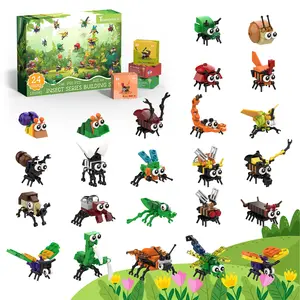 TENHORSES 24 Pack Insect Party Favors Building Set for Kids Ages 6-12 - Educational Bug Blocks Toy with Dragonflies Wasps & Butterflies for Goodie Bags Classroom Prizes & Valentine's Day Gifts