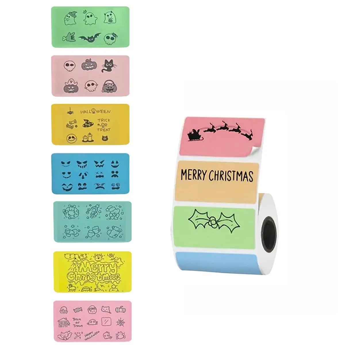Thermal Label Sticker, 10 Rolls/set Colorful Self-adhesive Label Sticker, Decoration Sticker, Suitable for Small Businesses, Home, Office, and Holiday DIY Projects, Decorative Labels, Sticky Labels
