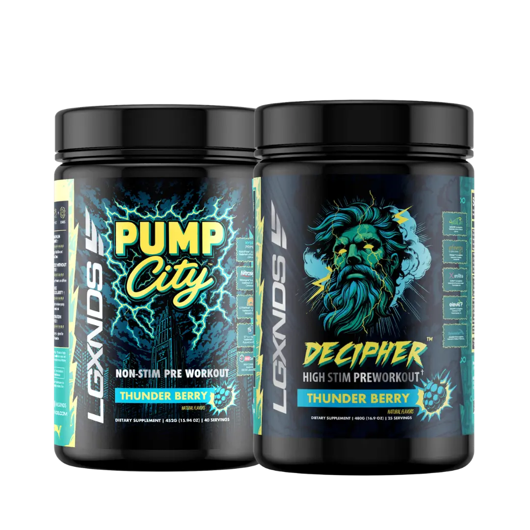 LGXNDS Pump City + Decipher Pre-Workout Bundle | Non-Stim Pumps and Energy Focus Stack summerwins