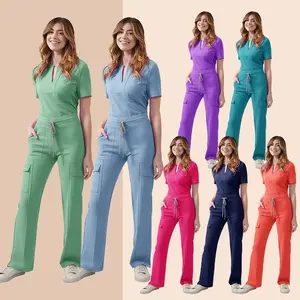 Women'sMedicalScrubSet-2-PieceUniformwithPocketsforNursing,OperatingRoom&BeautySalonUse Womenswear Clothes
