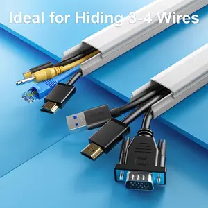 3-Piece Cable Track Set, 31.5 Inch Wall-Mounted TV Line Protection Cover, Paintable Wire Organizer, Neat Installation, Living Room