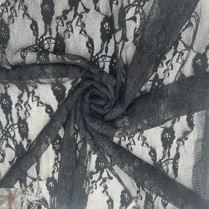 60" Nylon Spandex Lace Floral Pattern, Soft & Breathable Fabric by the Yard - 88GSM, Lightweight, 4-Way Stretch - Ideal for Clothing, Lingerie & Bridal Gowns-(SKU-864)