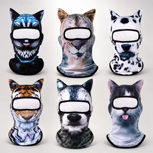 Unisex 3D Print Cat Ear Ski Mask, Breathable Balaclava, Outdoor Protective Face Cover for Skiing, Sports summerwins,summerwins