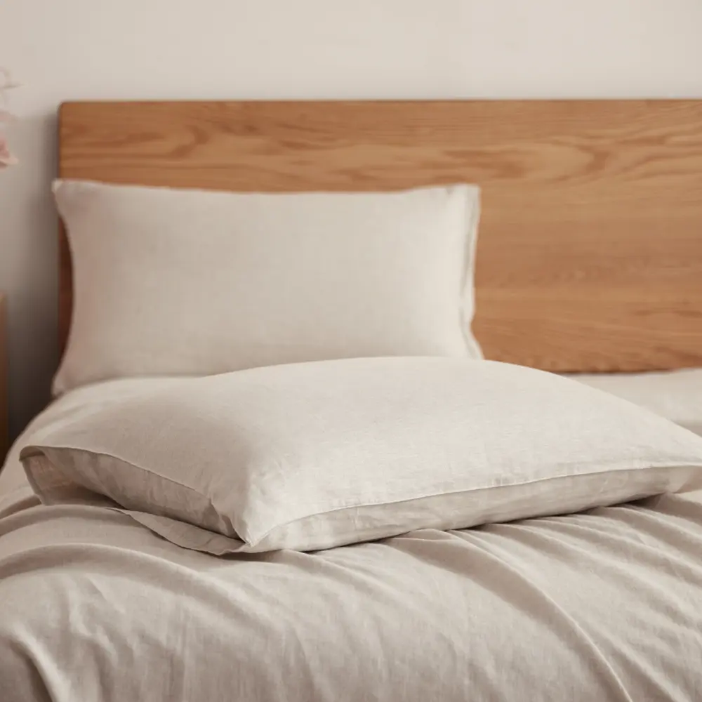 DAPU 100% Linen Pillowcases (Pack of 2) with Envelope Closure, Stone Washed, Moisture-wicking, Soft and Breathable Solid Color Bedding Soft Comfy Bedding backtoschool