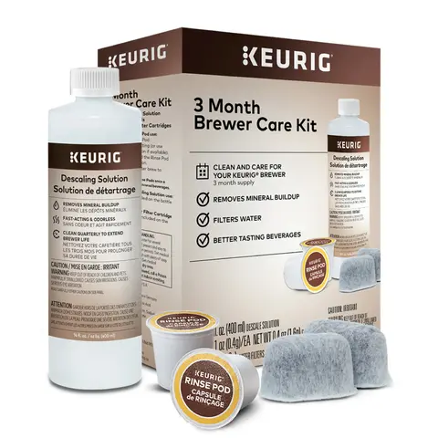 Keurig Coffee Maker Care Products – Rinse Pods, Water Filters & Descaling Solution – Clean Brewers - Better-Tasting Coffee