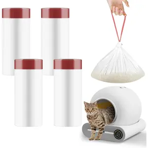 80 Count Self-Cleaning Litter Box Liners for MeoWant MW-SC01/MW-SC02, Extra-Thick Drawstring Trash Bags 17.7x19.68 in, Odor-Proof   Disposal