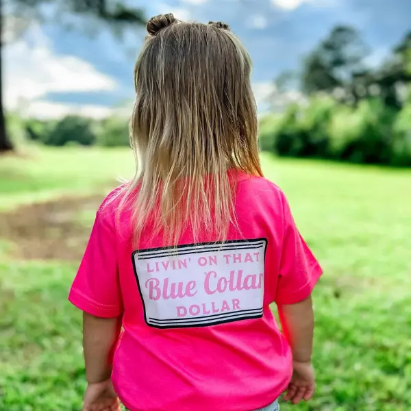 Livin’ On That Blue Collar Dollar youth and adult shirt, Trendy Tees, kids clothing, birthday gift, summer shirt, Family shirt, Vintage Southern boy, Natural Country Boy and girl Graphic Tee
