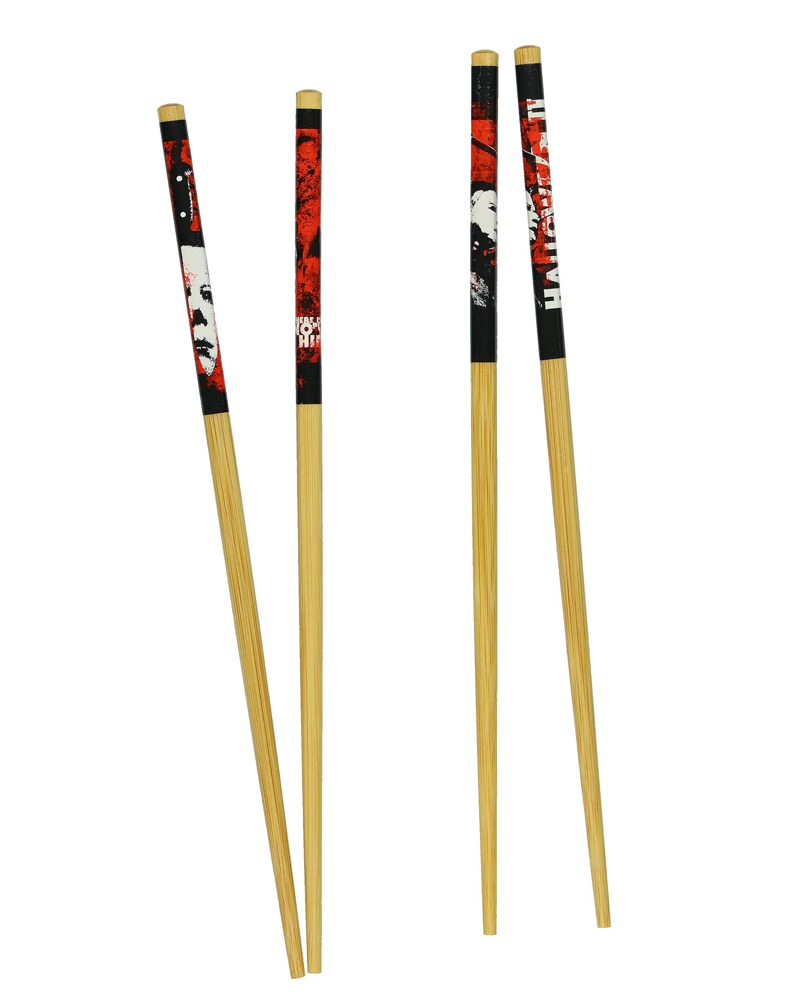 Halloween II Michael Myers Reusable Bamboo Chopsticks Set - 2-Pair, 9.5" Length, 2 Designs, Lightweight Hold, for Everyday Dining Kitchen Cutlery & Tableware, Reusable Chopsticks