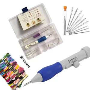 Random Color DIY Embroidery Punch Needle Tool Set, Embroidery Pen, Clothes Embroidery Needle, Knitting Sewing Needle, Sewing Tool, Cross Stitch Kit, Embroidery Craft, Punch Needle Kits, DIY Craft Supplies