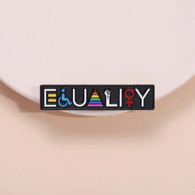 Rainbow & Letters Pattern Brooch, Alloy Brooch Pin, Equality Enamel Pin Suitable for Backpacks, Jeans, Scarves, Hats Decoration, Fashion Accessories for Men & Women, Love