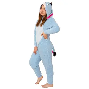 Disney Winnie The Pooh Adult Eeyore Sherpa Cosplay Costume Union Suit Pajama