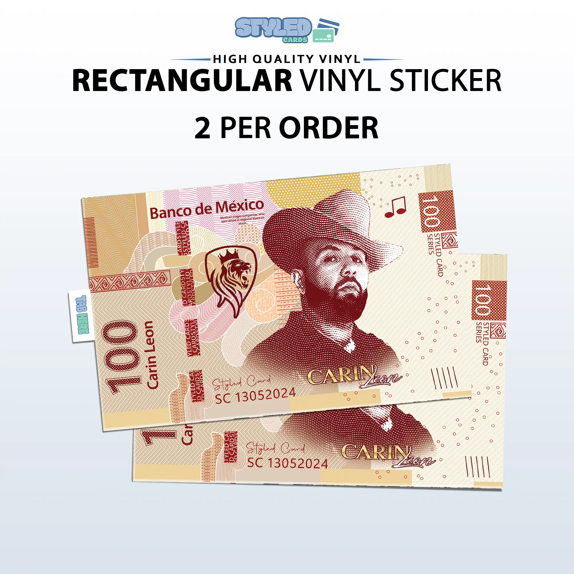 100 peso carin leon rectangle vinyl sticker 100 peso carin leon rectangle vinyl sticker