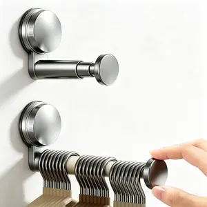 Hanger Organizer Stacker, 2/4 Pack Suction Cup Self-Adhesive Extendable Garment Rack, Space Saving Clothes Hanger Storage Holder for Closet Laundry Room