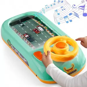 Musical Steering Wheel Toy for Toddlers, Interactive Racing Adventure Game, Sensory Educational Pretend Play Car Toys for Kids Ages 3-5, Driving Simulation Learning Toy