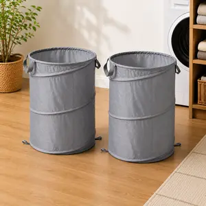 Simply Home 2-Pack Minimalist Collapsible Laundry Baskets, 17.5" Storage Bins for Toys & Laundry, Laundry Basket
