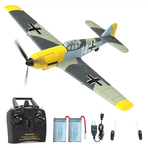 VOLANTEXRC RC Plane 4 Channel Remote Control Airplane BF109 Fighter RTF with Aileron, Gyro, Aerobatics & 3 Modes Easy to Fly Hobby Radio Controlled Aircraft With 2 Batteries for Beginners Kids & Adults (Yellow)