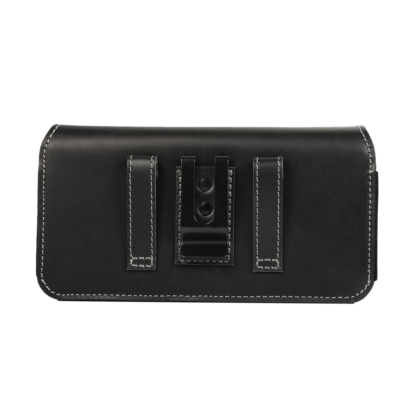 Cell Phone Genuine Leather Holster Magnet Pouch Belt Clip Man Waist Bag Carrying Perfect For Outdoor Daily Use