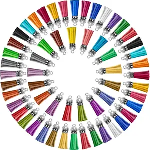 Keychain Tassel (30/60pcs), Colorful Keychain Tassel, DIY Jewelry Making Supplies for Bracelet Necklace, Jewelry Making Accessories, Keychain Bag Pendant