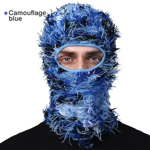 Men and Women's Funny Acrylic Knitted Wool Headgear for Outdoor Skiing Fluorescent Green Thick Warm Soft Texture