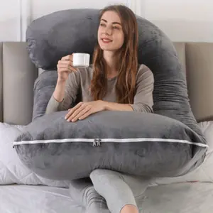 Cool J-Shaped Pregnancy Pillow, Maternity, Deep Cover, Perfect Sleep and Comfortable Support, Ideal Gift for Christmas Halloween Thanksgiving