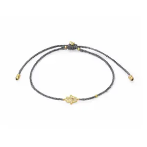Grey Braided Hamsa Bracelet