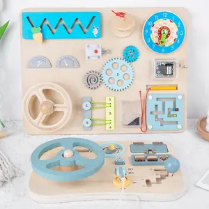 Wooden Educational Sensory Activity Board Set Featuring gears, steering wheels, and diverse mechanisms Kids will love hands-on exploration Wooden Sensory Panel