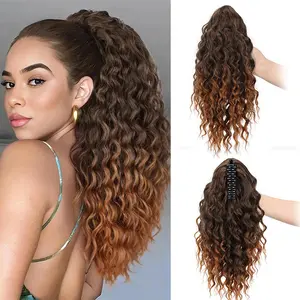 Curly ponytail wig for women, large claw clip ponytail, deep curly ponytail, fluffy high ponytail