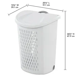 Ultra Wheeled Hamper Plastic Adult, White
