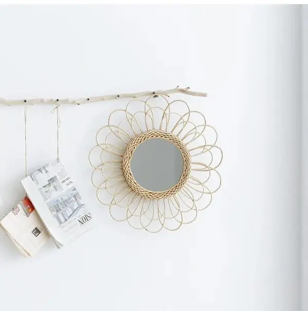 Sunflower Rattan Wall Mirror