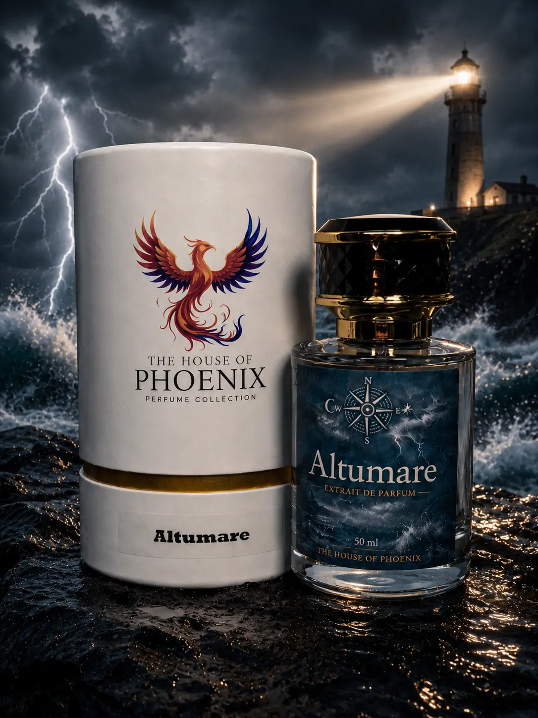 Unisex Altumare Extrait De Parfum 50ML by The House of Phoenix, Alcohol-Base Fragrance with Alcohol, Long-Lasting Aromatic Marine Woody Scent, Musk & Ambroxan for Adults, Marine Woody Fragrance